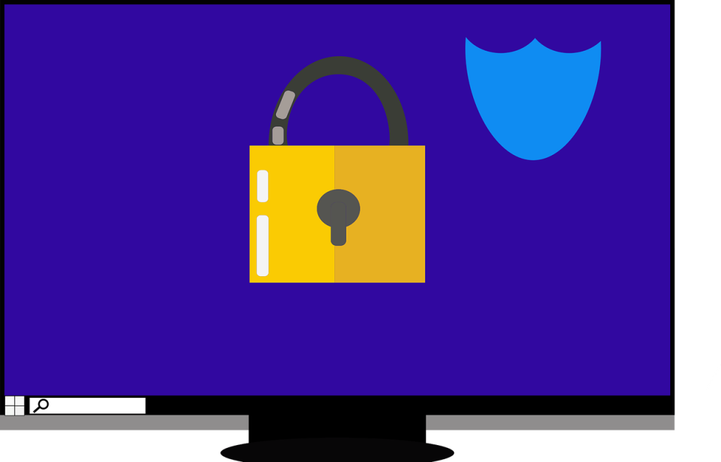 Free secure computer protect computer vector